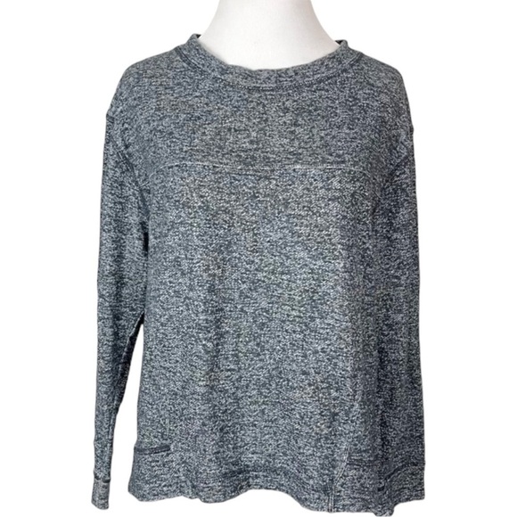 WRAP London Hemp Cotton Black Grey Heather Sweatshirt Pullover Size 4 Small - Picture 1 of 8